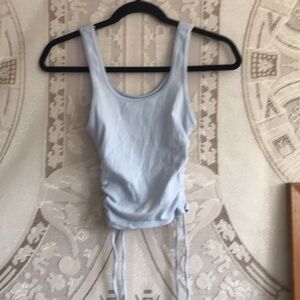 Light blue periwinkle ribs tank top with tie sides by Hollister size xs